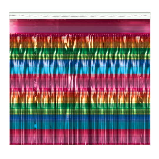 Michaels, Beistle 30" x 14ft. Bright Multicolor 1-Ply Metallic Table Skirting – Category: Party Decorations
